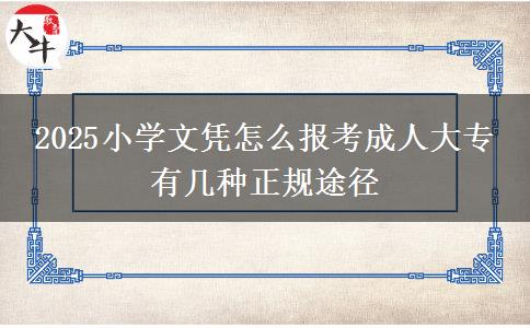 2025小學(xué)文憑怎么報(bào)考成人大專 有幾種正規(guī)途徑