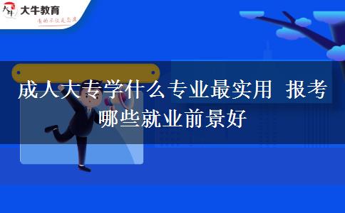成人大專學(xué)什么專業(yè)最實(shí)用 報(bào)考哪些就業(yè)前景好