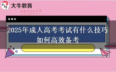 2025年成人高考考試有什么技巧 如何高效備考