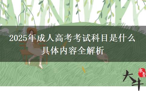 2025年成人高考考試科目是什么 具體內容全解析