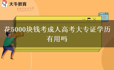 花5000塊錢考成人高考大專證學(xué)歷有用嗎