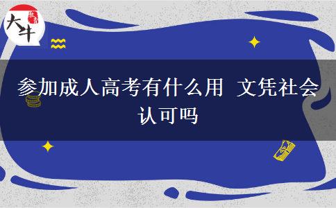 參加成人高考有什么用 文憑社會(huì)認(rèn)可嗎