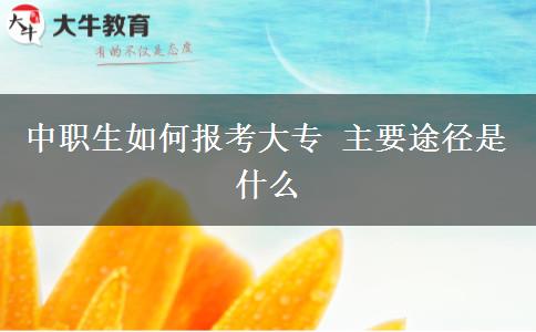 中職生如何報(bào)考大專(zhuān) 主要途徑是什么