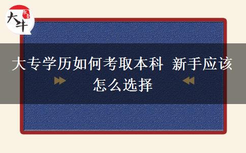 大專學(xué)歷如何考取本科 新手應(yīng)該怎么選擇