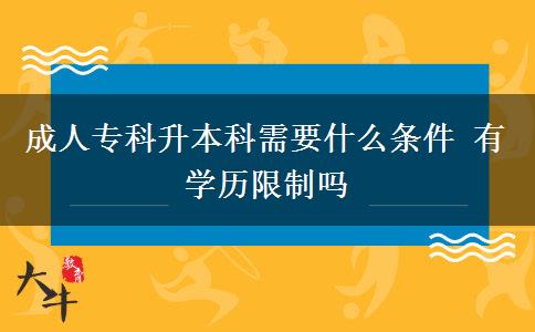 成人專(zhuān)科升本科需要什么條件 有學(xué)歷限制嗎