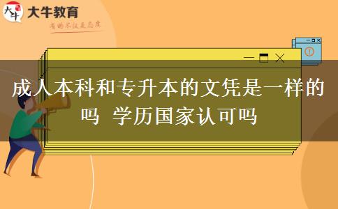 成人本科和專(zhuān)升本的文憑是一樣的嗎 學(xué)歷國(guó)家認(rèn)可嗎