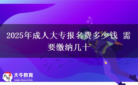 2025年成人大專報(bào)名費(fèi)多少錢(qián) 需要繳納幾十