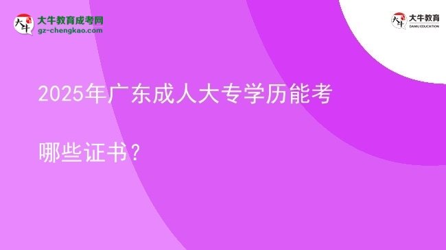 2025年廣東成人大專學(xué)歷能考哪些證書？圖片