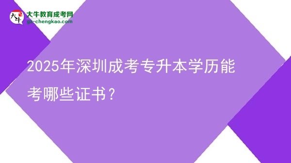 2025年深圳成考專升本學(xué)歷能考哪些證書？圖片