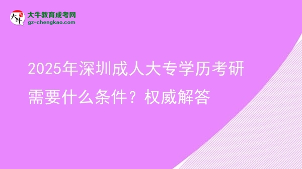 2025年深圳成人大專學(xué)歷考研需要什么條件？權(quán)威解答圖片