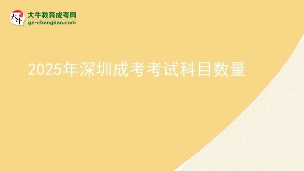 【詳解】2025年深圳成考考試科目數(shù)量