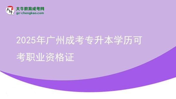 2025年廣州成考專升本學歷可考職業(yè)資格證圖片